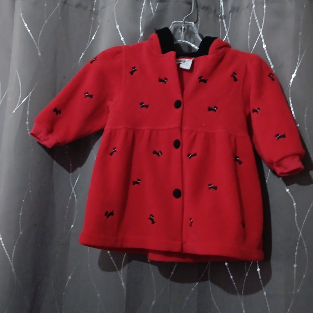 Vintage specialty kids 24M red Yorkie plush sweater dress